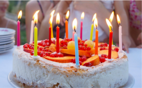 Vanilla Bean Birthday Cake with candle